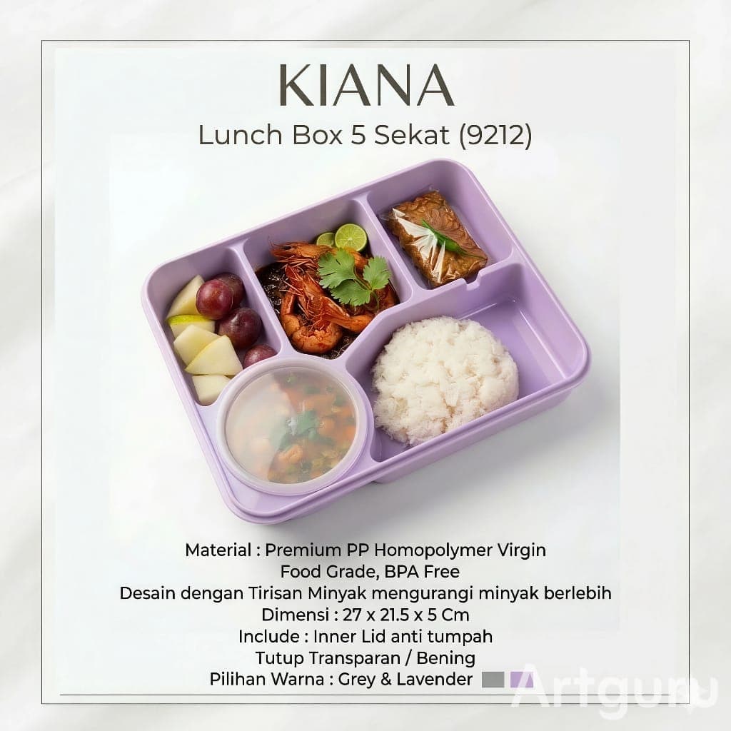 Kiana Lunch Box 5 Sekat (9212)